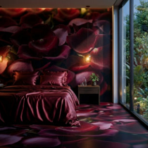 Djupa röda rosblad Eleganta blomster keramiska pla Kakelplatta