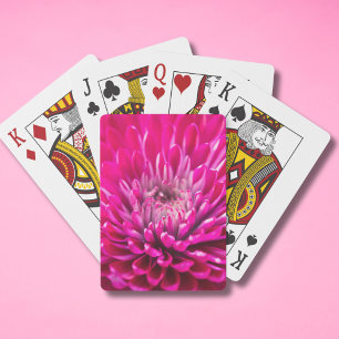 Djupa rosa krysantemum spelkort