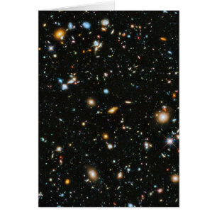 Djupa rymdstjärnor och galaxer hälsningskort