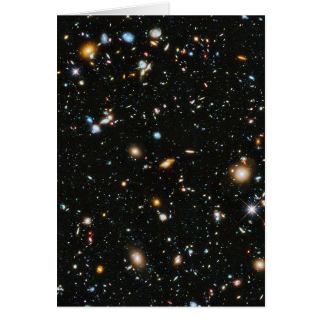Djupa rymdstjärnor och galaxer hälsningskort (Framsidan)