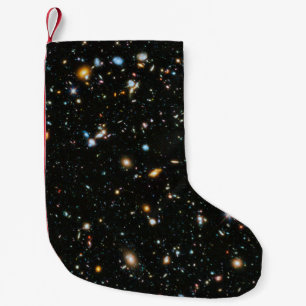 Djupa rymdstjärnor och galaxer liten julstrumpa