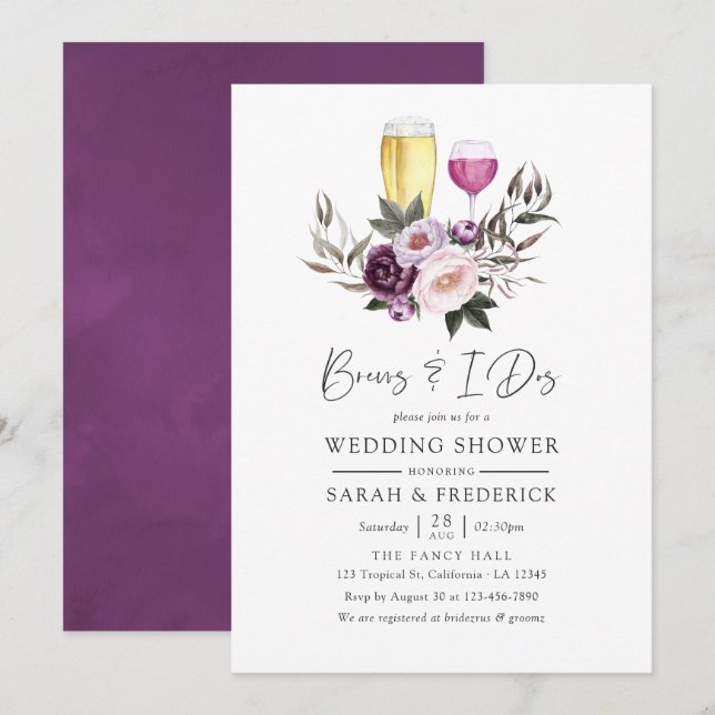 Djupa sammetsblommiga bryggor före I dos Inbjudningar (Fram/baksida)