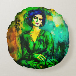 Djupa tankar rund kudde