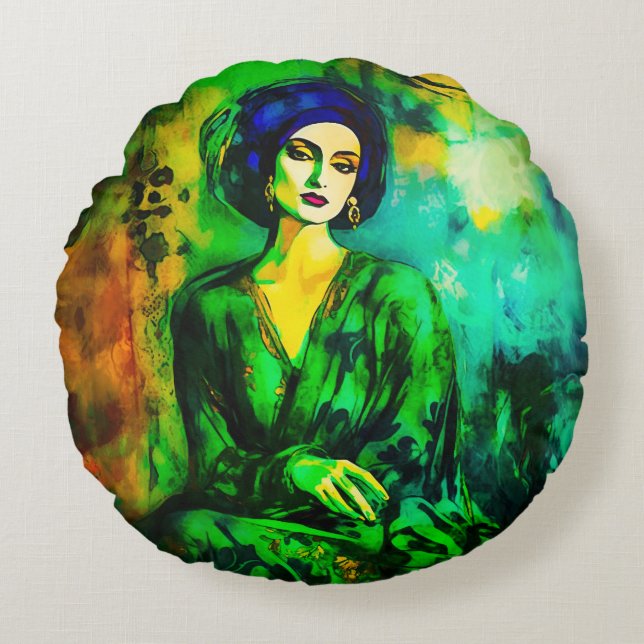 Djupa tankar rund kudde (Framsidan)