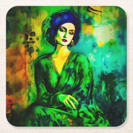 Djupa tankar underlägg papper kvadrat