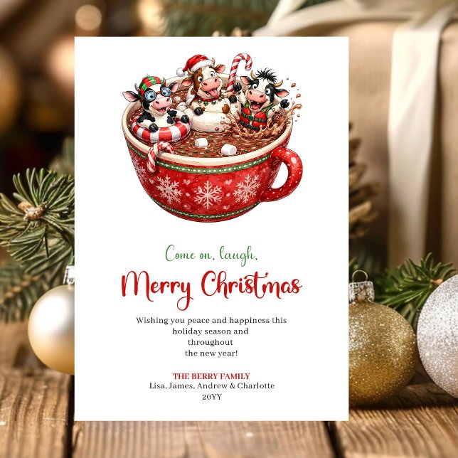 Djupa Whimsicala Djur Röda Gröna Julhälsning Julkort (Bold Whimsical Animals Red Green Christmas Greeting Card

)