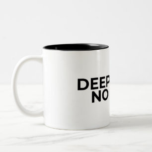 Djuparbete Inget Tur Typografisk Minimalist Två-Tonad Mugg