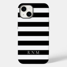 Djupaste svarta randiga namn eller monogram iPhone