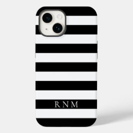 Djupaste svarta randiga namn eller monogram iPhone