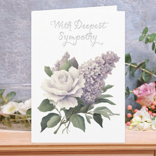 Djupaste Sympati Elegant Blommig Blank Insida Kort