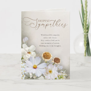 Djupaste Sympatier Blommig Tröstkort Kort