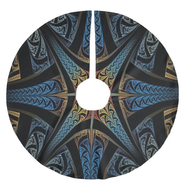 DJUPBLÅ CELTIC FNURRAJULKJOL JULGRANSMATTA BORSTAD POLYESTER (Framsidan)