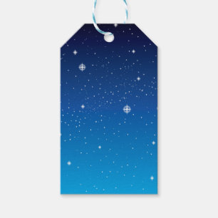 Djupblå himmel för Starry natt Presentetikett