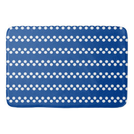 Djupblå: Liten vit prickmönster Badrumsmatta