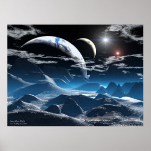 Djupblå på nätterna poster