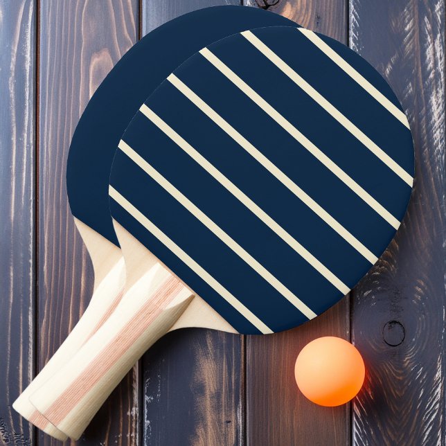 Djupblå randig och enfärgad pingisracket (Skapare uppladdad)