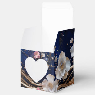 Djupblå spridda blommor presentaskar