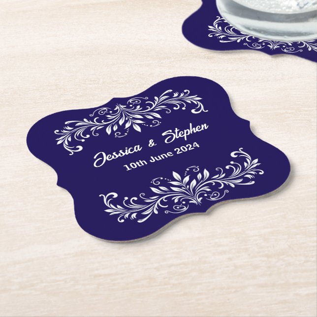 Djupblå Underlägg Papper (Vinklad)