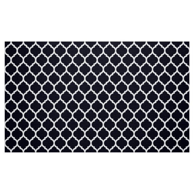 Djupblått marockanskt gitterfyrflikigt mönster tyg (Fat Quarter)