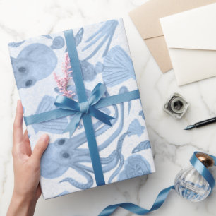 Djupblått oktomslag Pappert Presentpapper