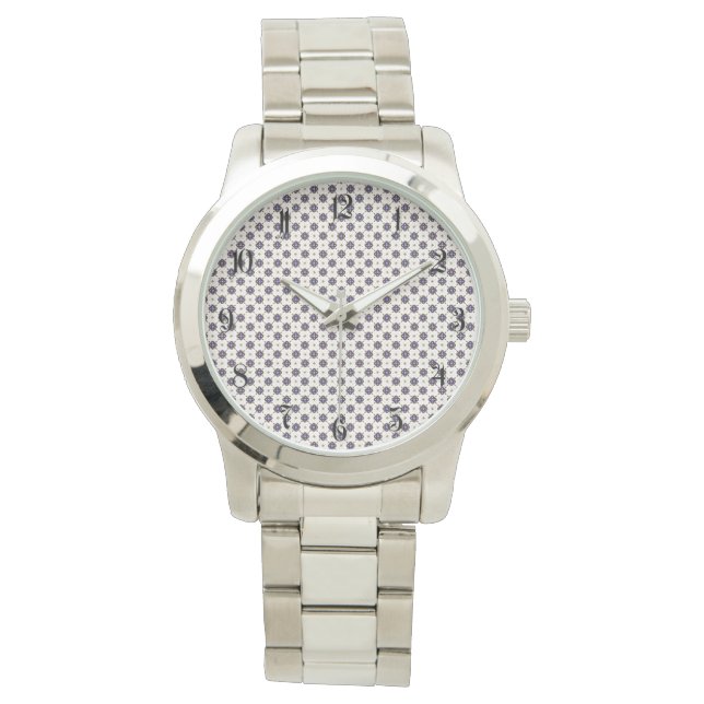 Djupblommigt mönster armbandsur (Framsida)