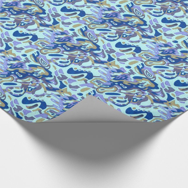 Djupet är oceanen, abstrakten presentpapper (Hörn)
