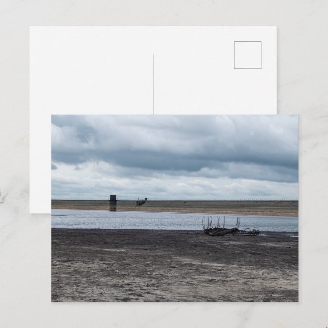 Djupets Relic: Sunken Boat at Warland Dam Helg Vykort (Fram/baksida)