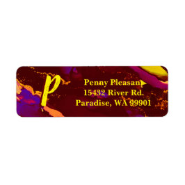 Djupfärgning av Bläck och Guld-alkohol Returadress Etikett