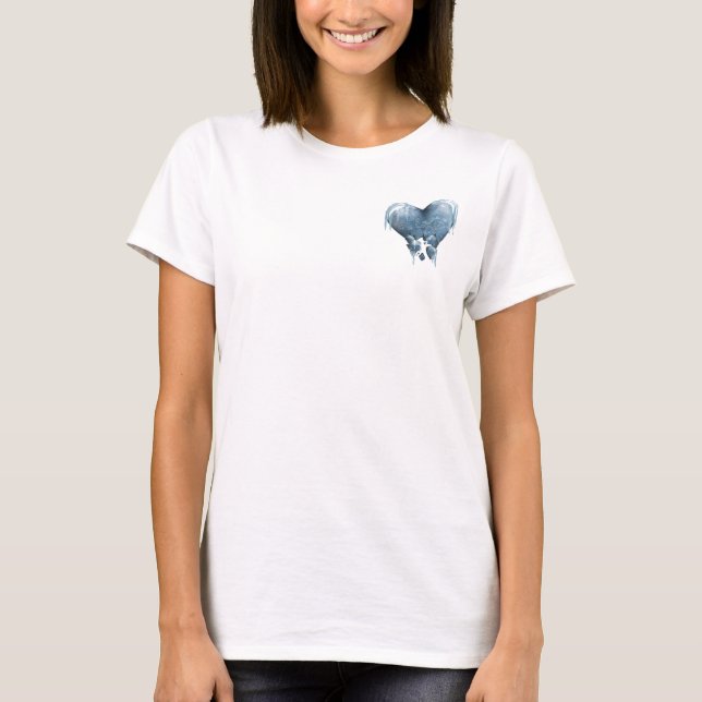 Djupfryst hjärta (vit) tee shirt (Framsida)