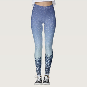 Djupfryst plats för snövinterskog leggings