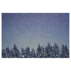 Djupfryst plats för snövinterskog tyg
