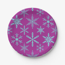 Djupfryst tallrikar för snöflingorhelgdagpapper