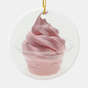 Djupfryst yoghurt julgransprydnad keramik