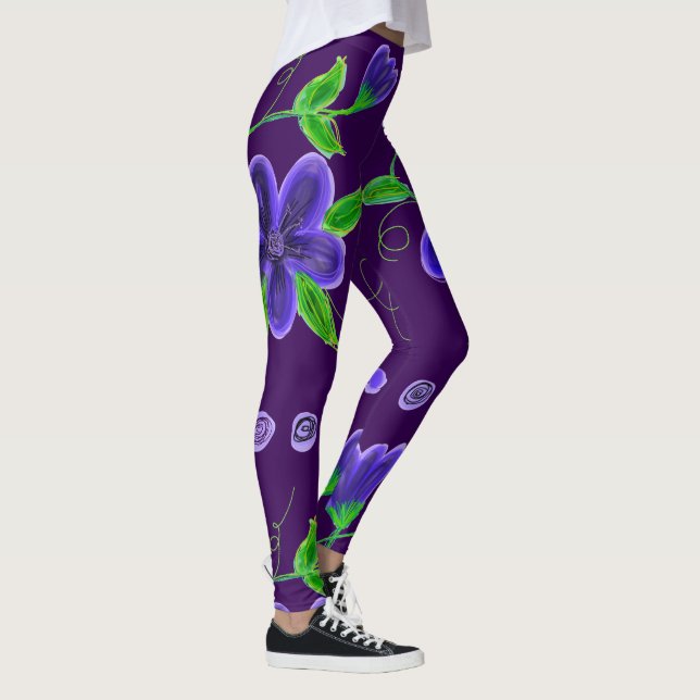 Djupgående Lila flödad Leggings (Höger)