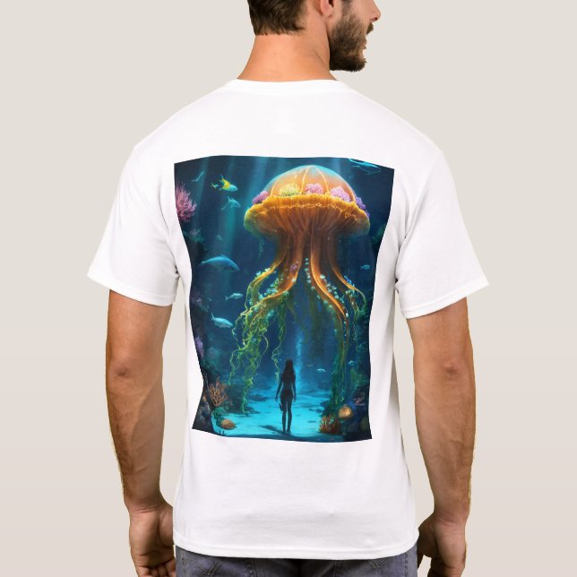Djuphavets mysterium med en maneter t shirt (Baksida)