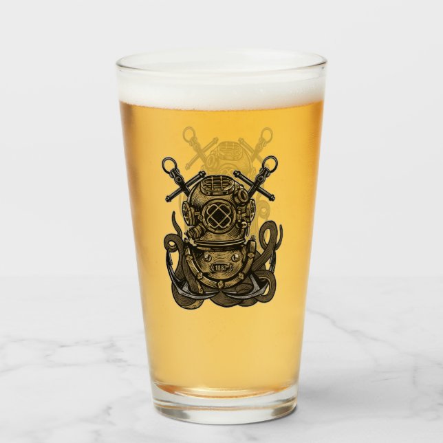 Djuphavs, havsbottnens diver, bläckfisk, ankor, glaskopp (Framsida fylld)