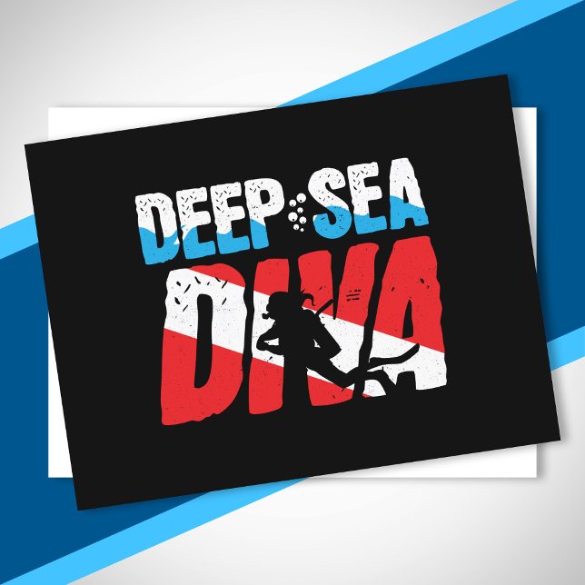 Djuphavsdykning - Diver ner - dykarbuk Vykort (Skapare uppladdad)