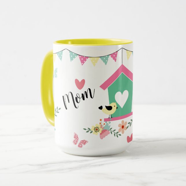 Djuphavsfåglar och fågelhus mugg (Framsida vänster)