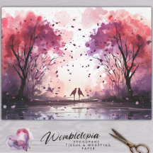 Djuphavsfåglar och vattenfärgsdäck Träd