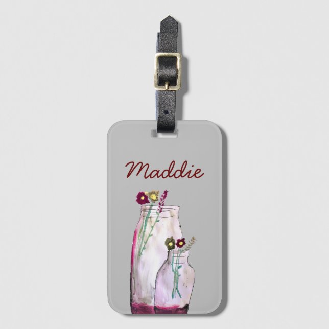 Djuphavsfärgad vilda blommor i vas bagagebricka (Framsida vertikal)