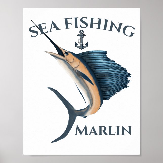 Djuphavsfiske Marlin Poster (Framsidan)