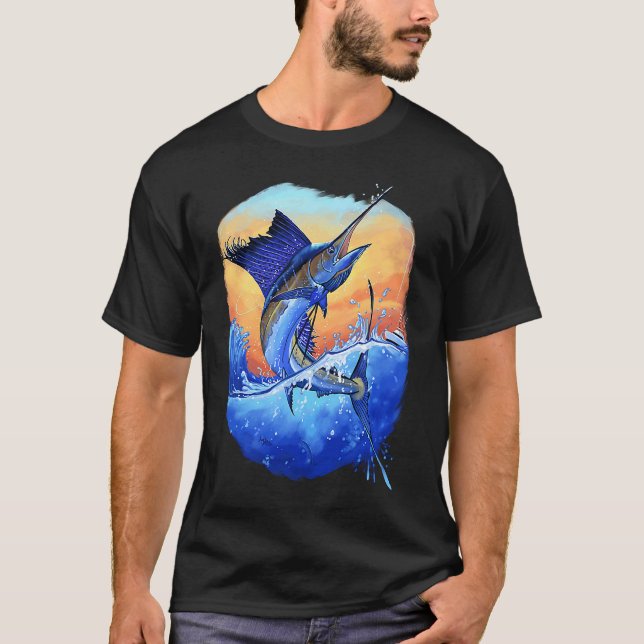 Djuphavsfiske  Marlin Sportfiske T Shirt (Framsida)