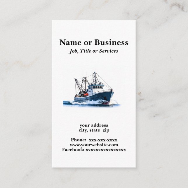 Djuphavsfiskebåt Visitkort (Framsida)