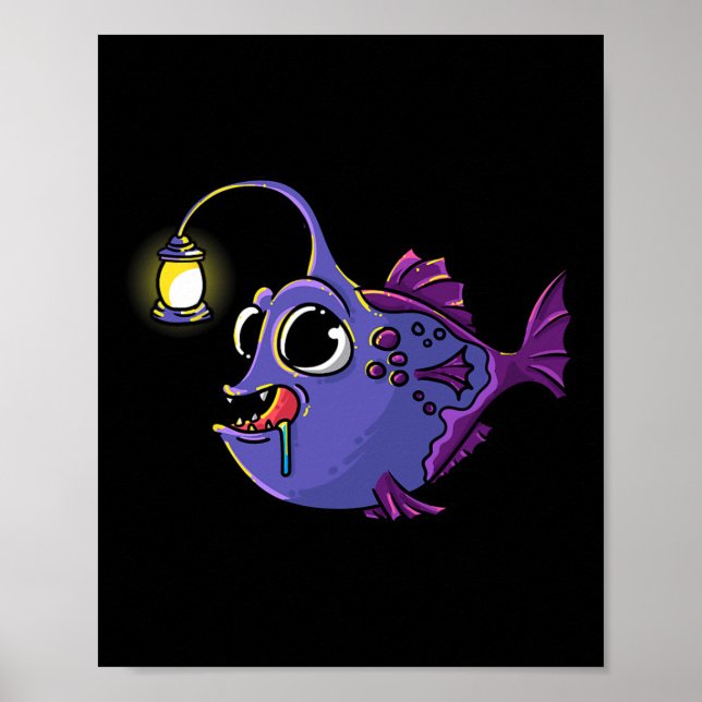 Djuphavsmarulk Laternfisk Marulk Havsmonster Poster (Framsidan)