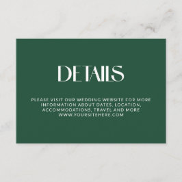 Djuplårad dekorativ Wedding Details med seriffer Tilläggskort