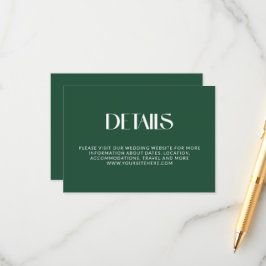 Djuplårad dekorativ Wedding Details med seriffer Tilläggskort
