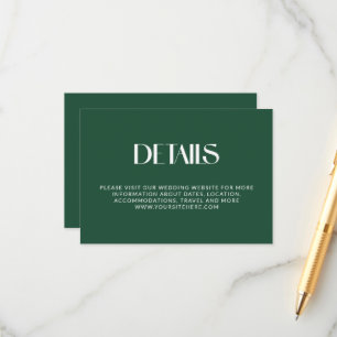 Djuplårad dekorativ Wedding Details med seriffer Tilläggskort