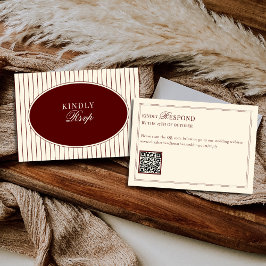 Djuplila Elfenbensränder Oval Gammaldags RSVP OSA Kort