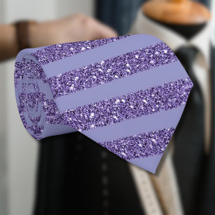 Djuplila glitterstil horisontella ränder slips