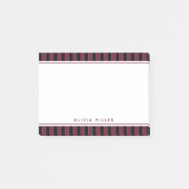 Djuplila randig rosa lila mönster specialdesign  post-it block